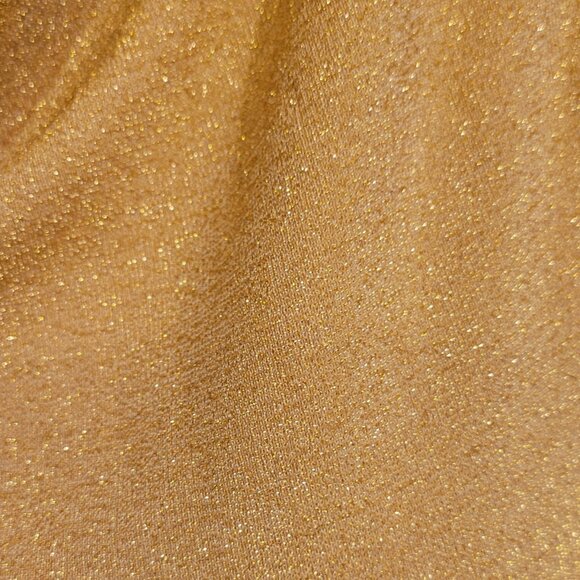 Express Gold Metallic Shimmery Tie Back Stretchy Halter Top Cowl Neckline NEW - Picture 5 of 9